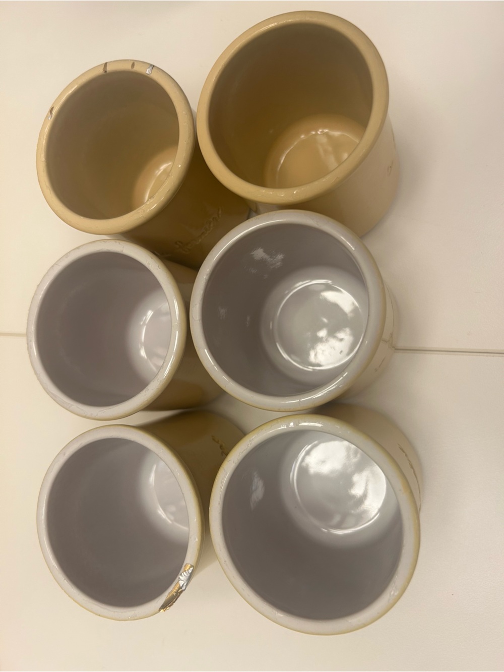 La Fermière Ceramic Yogurt Pots - Set of 6 in Yellow, Cream & Butter Yellow - Picture 3 of 3